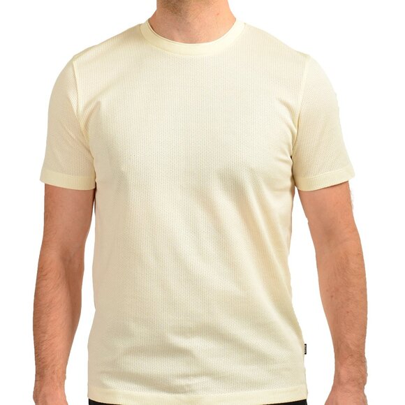 Hugo Boss Men's "Tiburt 349" Ivory See Through Short Sleeve T-Shirt US M IT 50 - Picture 1 of 6